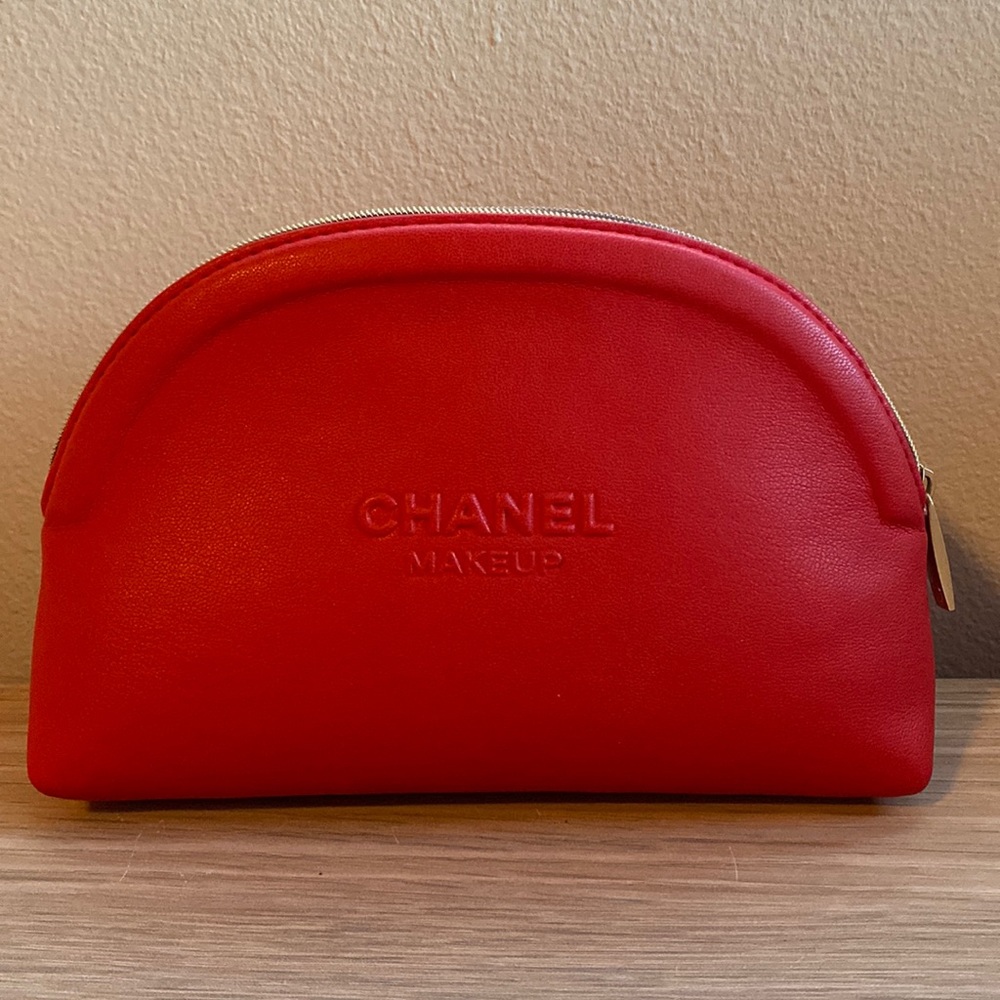 Chanel red make up/cosmetic pouch